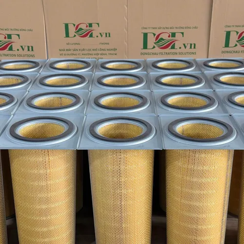 Cartridge Lọc Bụi Cellulose Màu Vàng – Mâm Vuông