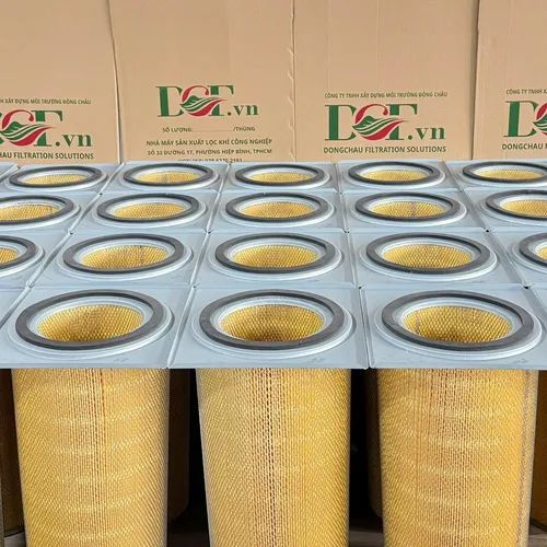 Cartridge Lọc Bụi Cellulose Màu Vàng – Mâm Vuông