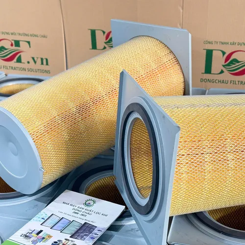 Cartridge Lọc Bụi Cellulose Màu Vàng – Mâm Vuông