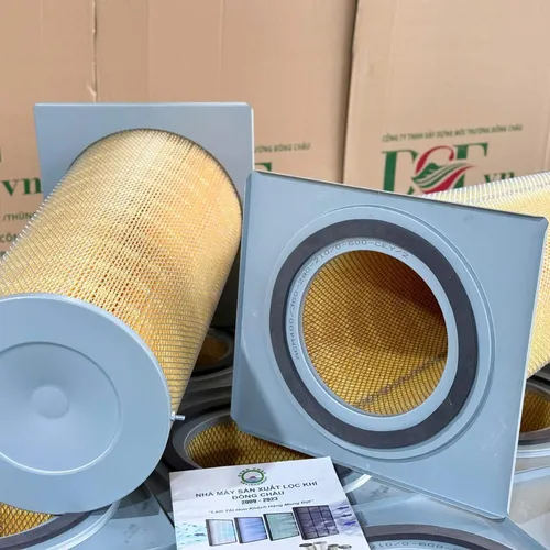 Cartridge Lọc Bụi Cellulose Màu Vàng – Mâm Vuông