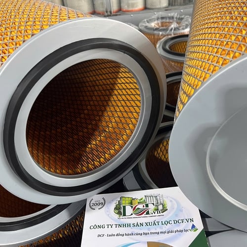 Lõi lọc gió cellulose vàng DCF.vn cho hệ thống lọc bụi