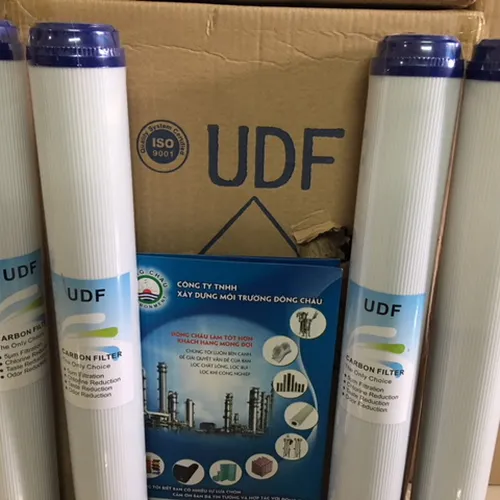 Lõi lọc nước hạt than hoạt tính UDF vỏ nhựa 20 inch