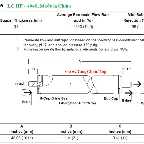 Màng RO công nghiệp Dupont LC-HF-4040