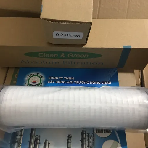 Lõi lọc MP giấy xếp, xếp khía Clean Green 0.2 micron - 10 inch DOE 