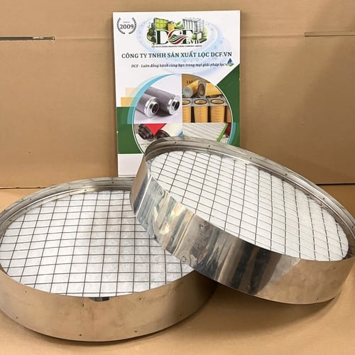 Lõi lọc bụi G4 hình tròn Ø300mm khung inox cho ống gió tròn