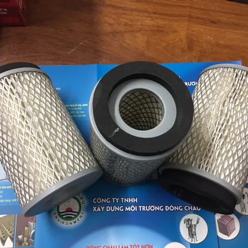 Lõi lọc bụi khí 2 mặt lưới 1 đầu kín đục lỗ