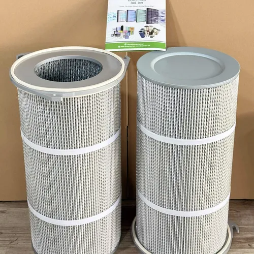 Phin lọc bụi PE 3 ngàm – Nắp sắt – Các lớp nhôm lượn sóng DCF