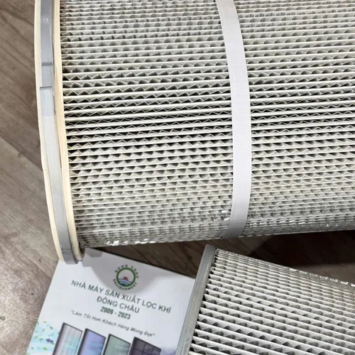 Phin lọc bụi PE 3 ngàm – Nắp sắt – Các lớp nhôm lượn sóng DCF
