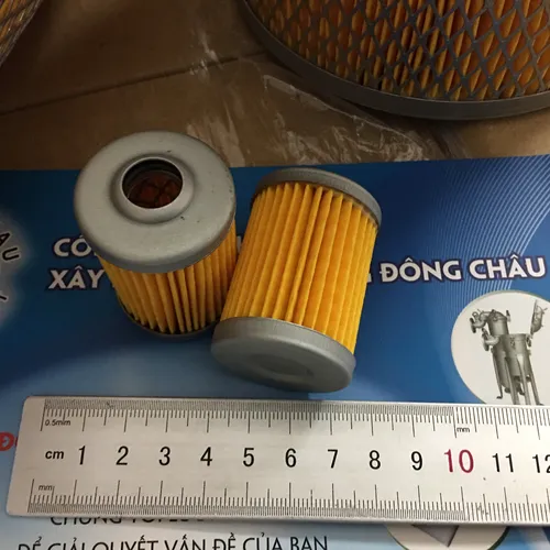 Phin lõi lọc gió 2 mặt lưới cellulose màu vàng