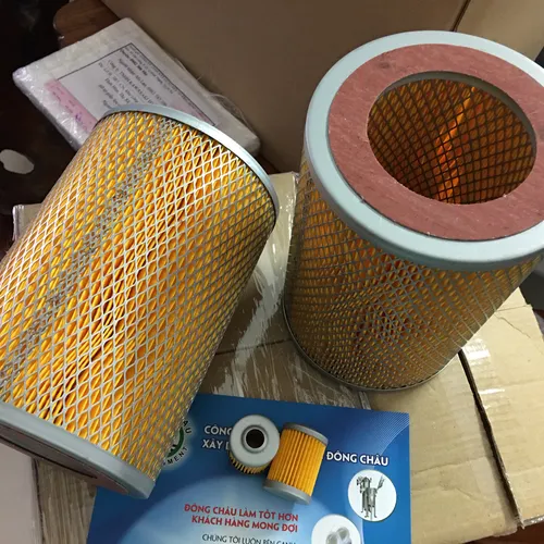 Phin lõi lọc gió 2 mặt lưới cellulose màu vàng