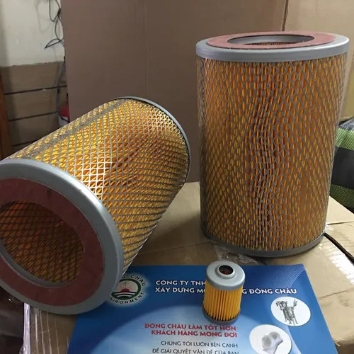 Phin lõi lọc gió 2 mặt lưới cellulose màu vàng