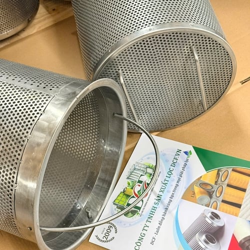 Rổ lọc inox đục lỗ 3mm dày 1mm lưới trong 40 mesh