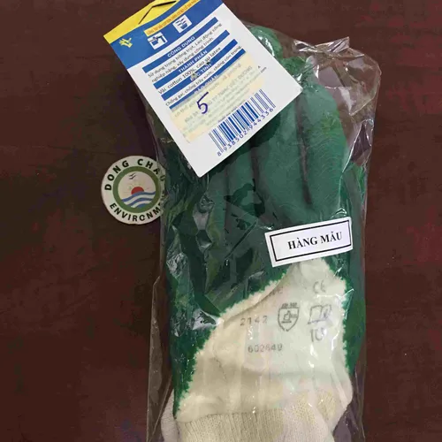 Găng tay vải cotton bo cổ tay phủ sơn