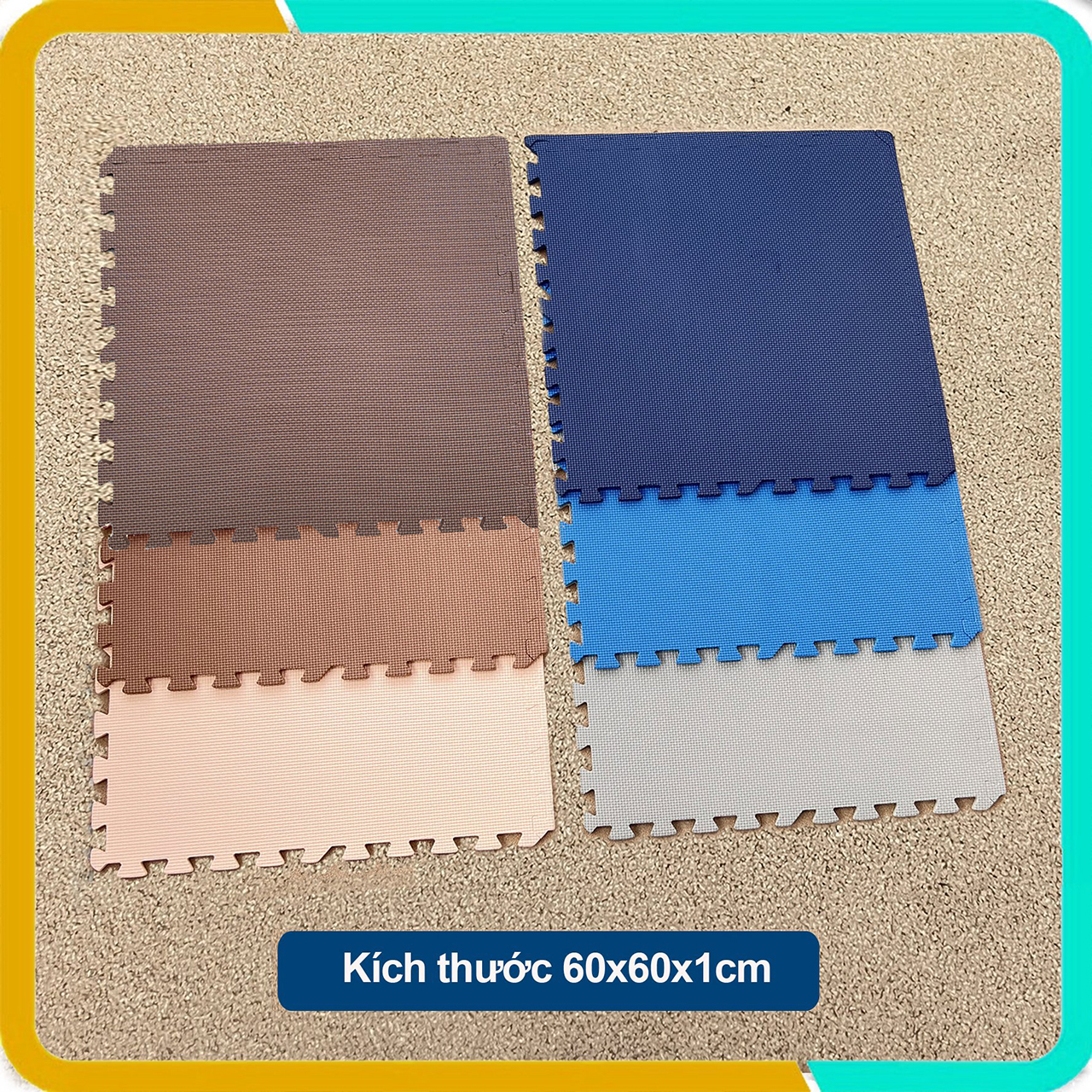 Thảm xốp lót sàn miếng rời kích thước vừa tiện lợi (60cm x 60cm x 1cm)