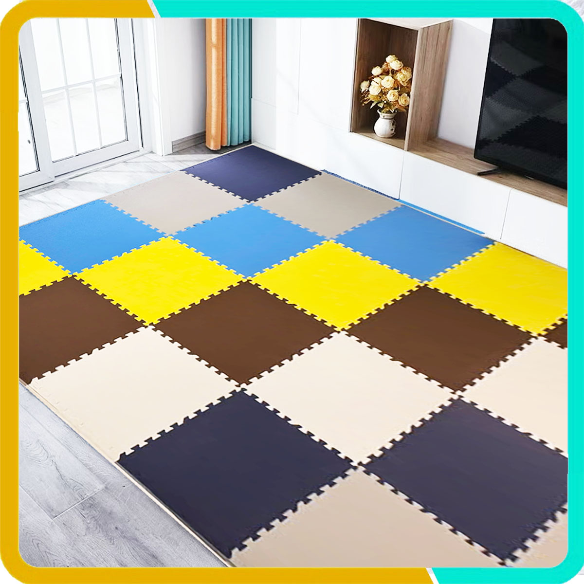 Tấm thảm EVA vân chữ thập , kích thước 60x60x2cm