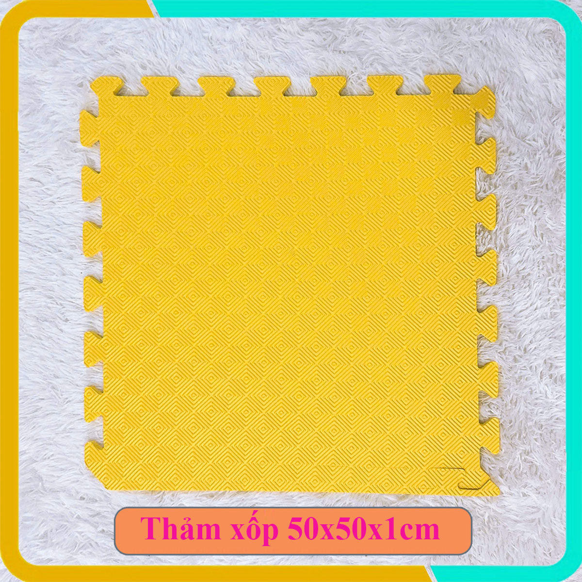 Tấm xốp lót sàn 50x50x1cm màu vàng
