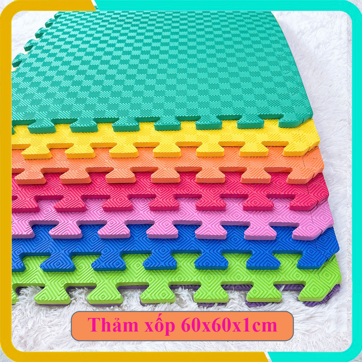 Tấm xốp lót sàn 60x60x1cm kiến tạo không gian vui chơi cho bé