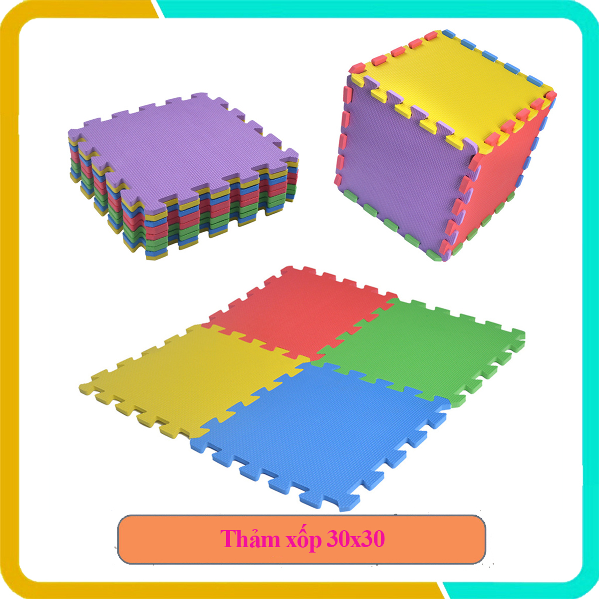 Thảm ghép 30x30 màu trơn cho bé nhiều màu lựa chọn