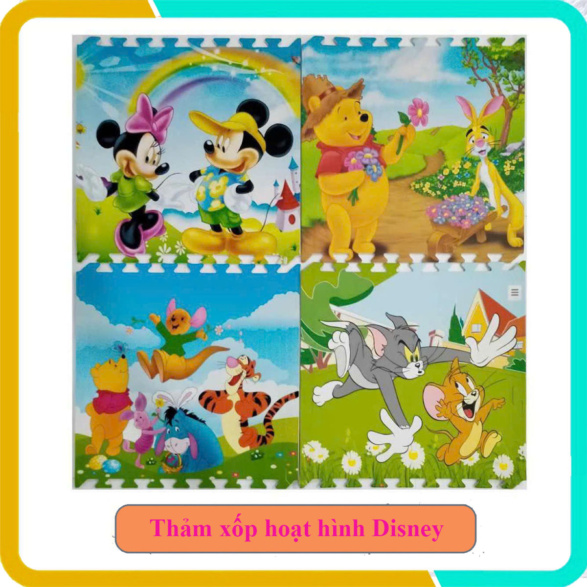 Thảm xốp hoạt hình disney bộ 4 tấm