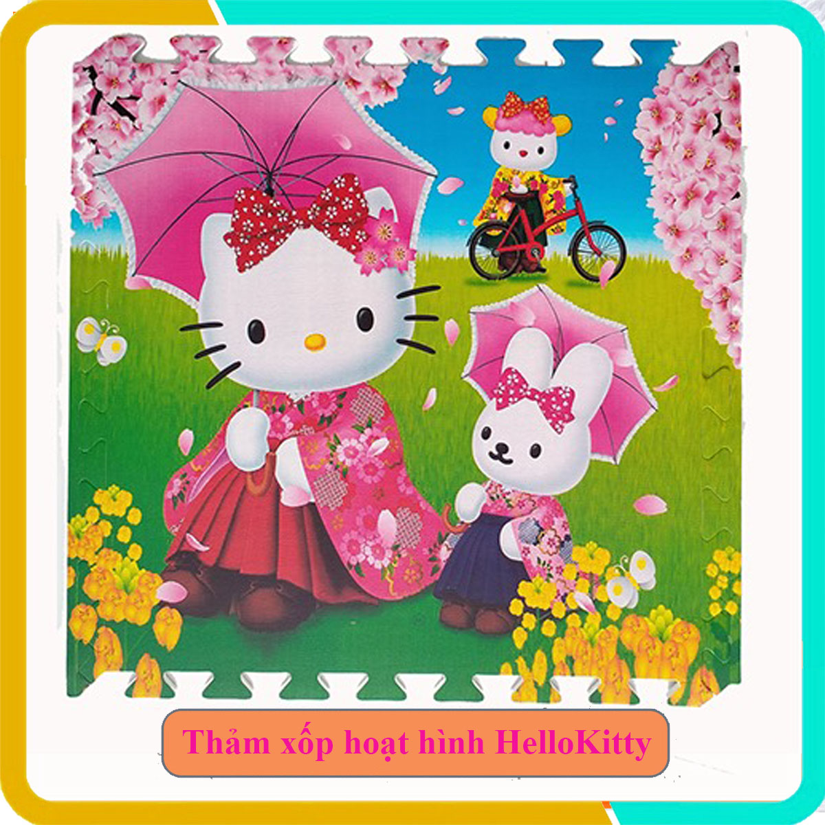 Thảm xốp hoạt hình Hello Kitty kích thước 60x60x1cm