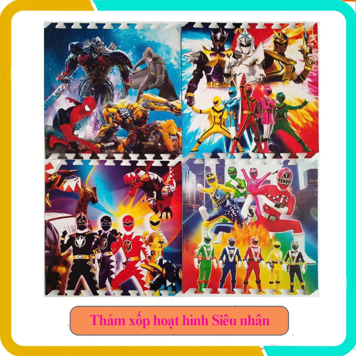Thảm xốp hoạt hình Siêu nhân bộ 4 tấm