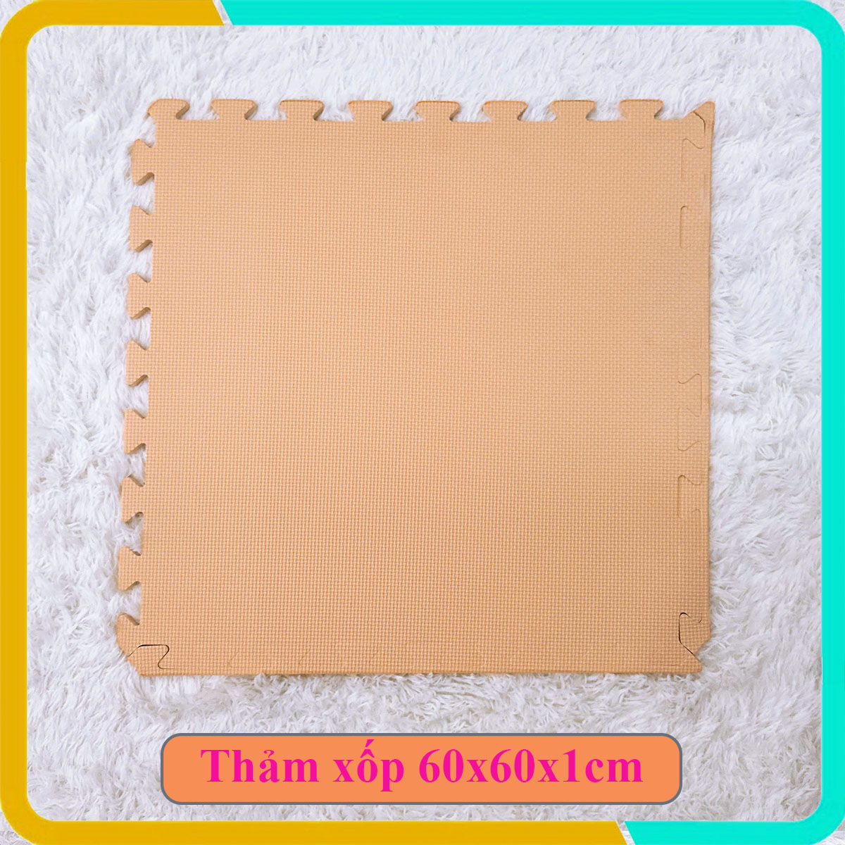Thảm xốp lót sàn màu kem