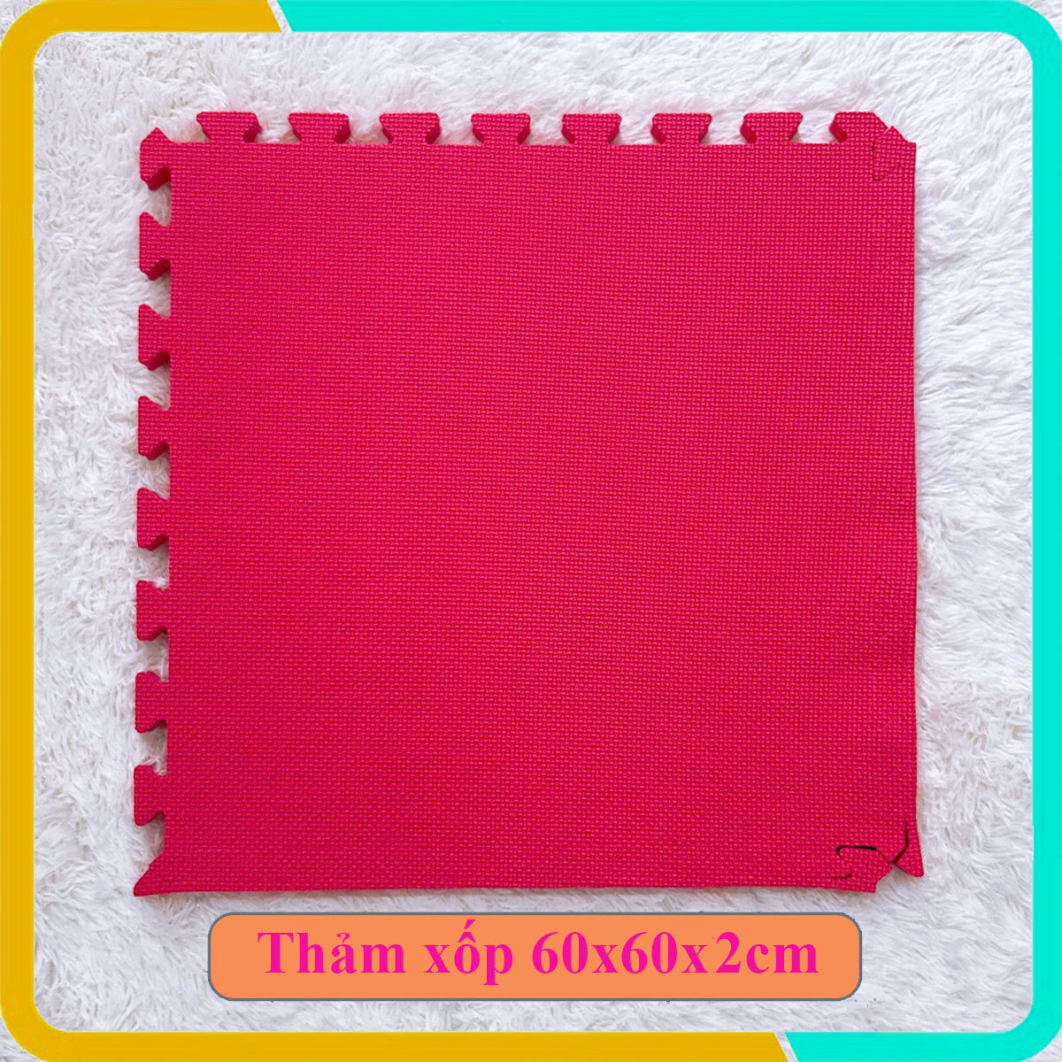 Thảm xốp trải sàn màu đỏ kích thước 60x60x2cm