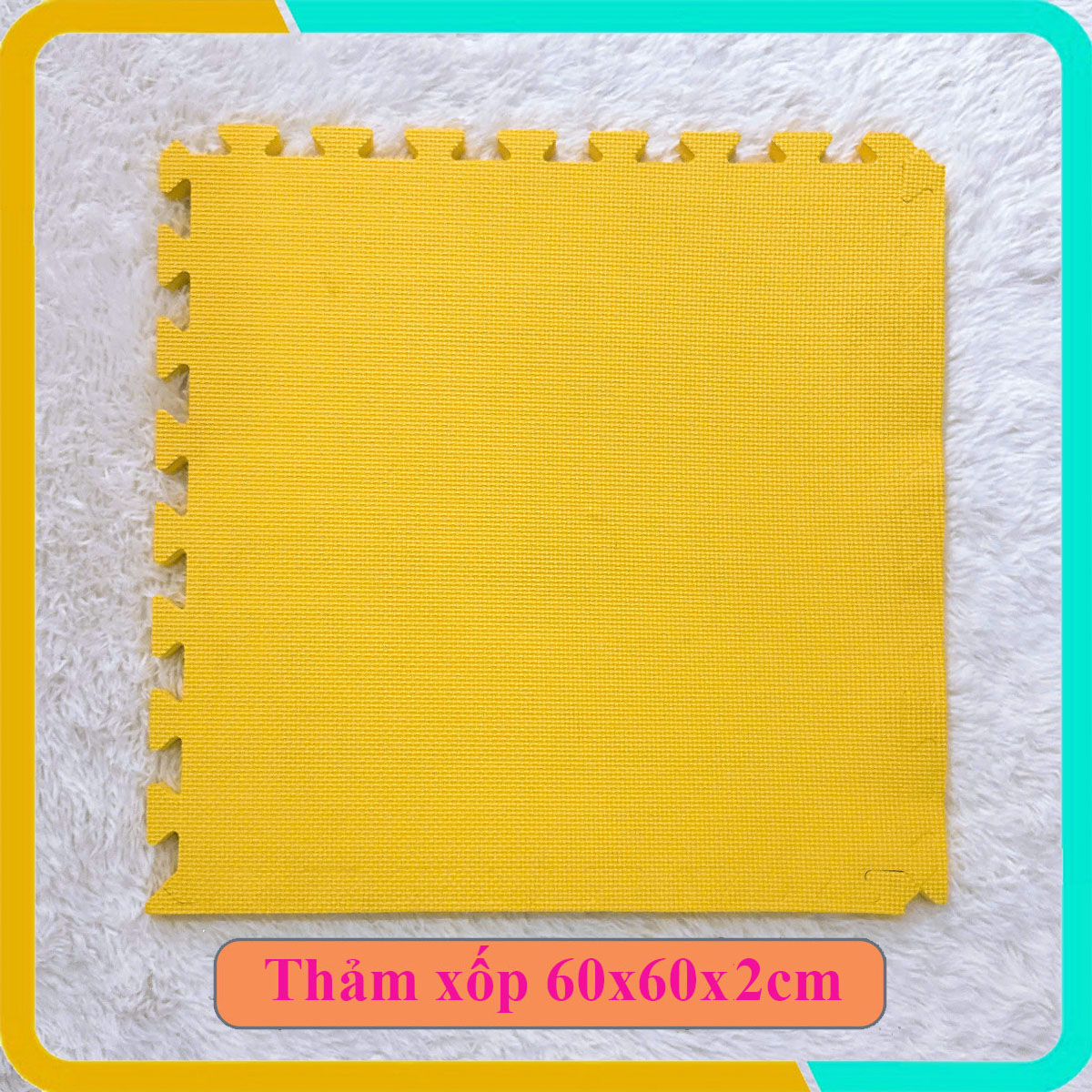 Thảm xốp trải sàn màu vàng kích thước 60x60x2cm