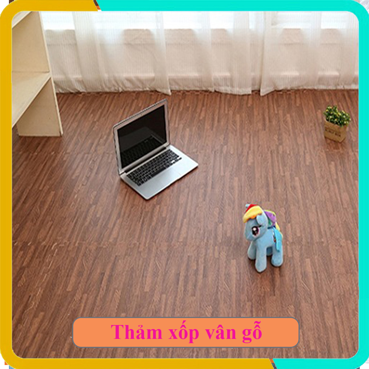 Thảm xốp vân gỗ 60x60x1cm