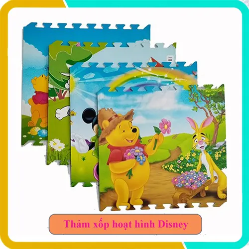 Thảm Xốp Hoạt Hình Disney, Bộ 4 Tấm, Kích Thước Mỗi Tấm 60x60x1cm