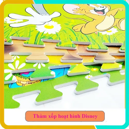 Thảm Xốp Hoạt Hình Disney, Bộ 4 Tấm, Kích Thước Mỗi Tấm 60x60x1cm
