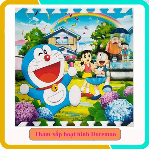 Thảm Xốp Hoạt Hình Doremon, Bộ 4 Tấm, Kích Thước Mỗi Tấm 60x60x1cm