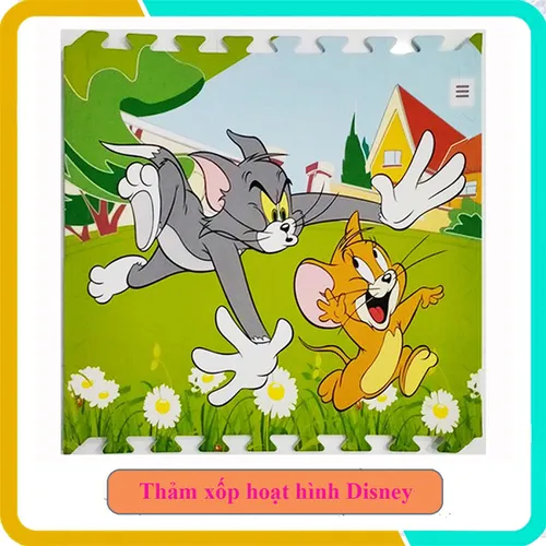 Thảm Xốp Hoạt Hình Disney, Bộ 4 Tấm, Kích Thước Mỗi Tấm 60x60x1cm