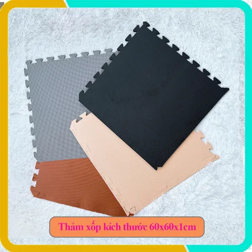 Thảm Xốp Lót Sàn Màu Nâu, Kem, Đen, Xám 60x60x1cm, Hàng Mới 100%, Sản Xuất Tại Việt Nam