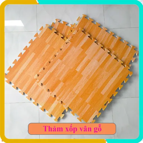 Thảm Xốp Vân Gỗ 60x60x1cm, Bộ 4 Tấm, Màu Sắc Tươi Đẹp