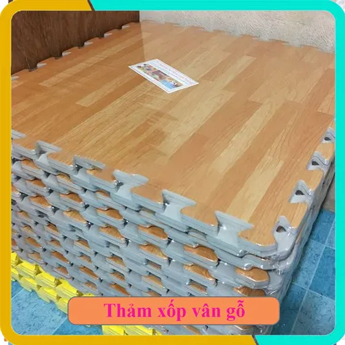 Thảm Xốp Vân Gỗ 60x60x1cm, Bộ 4 Tấm, Màu Sắc Tươi Đẹp