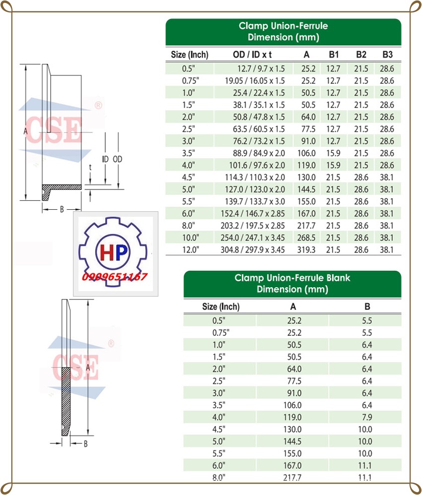 CLAM HÀN ỐNG VI SINH
