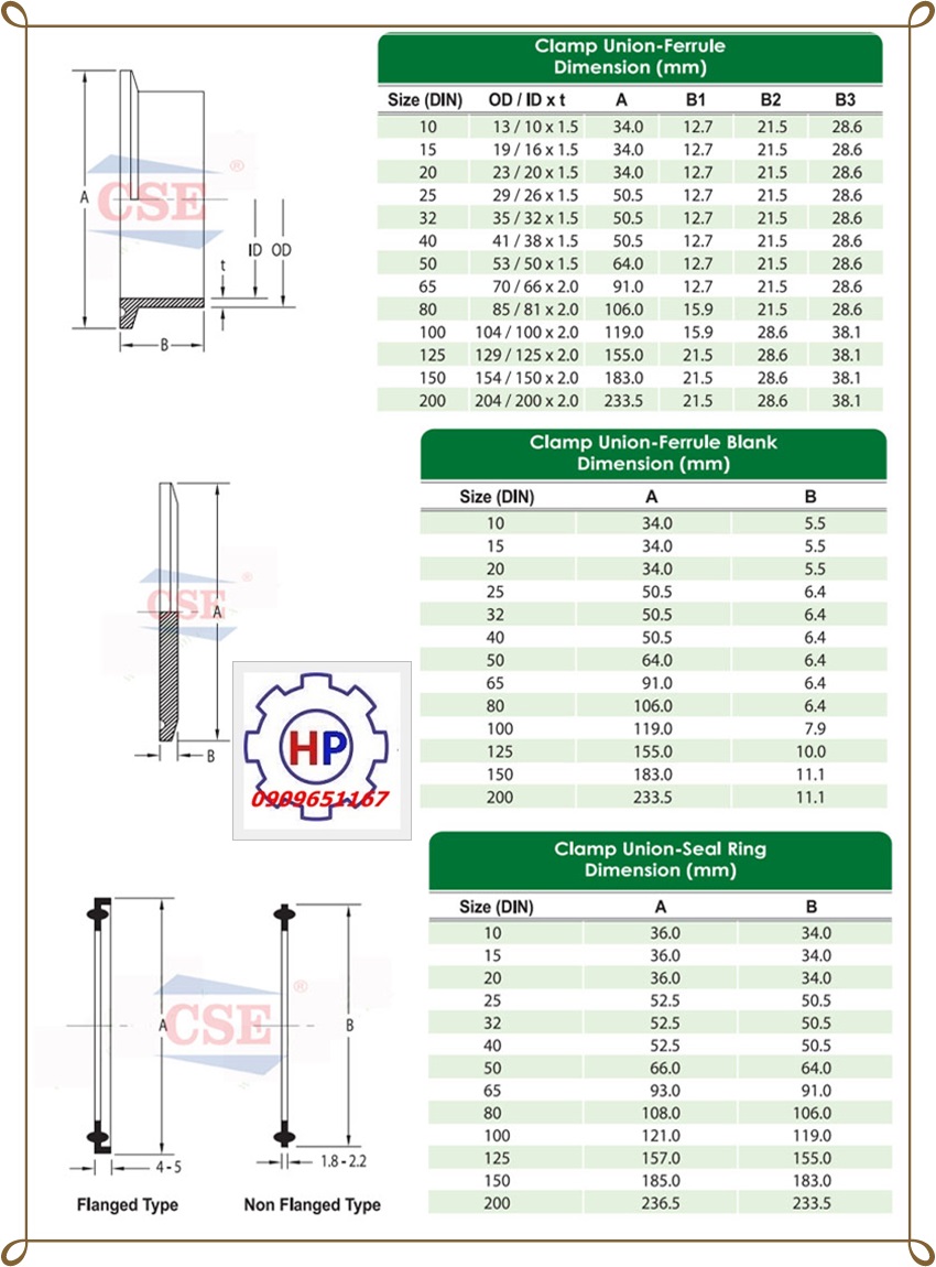 CLAM HÀN ỐNG VI SINH