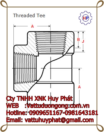 TÊ REN ÁP LỰC EQUAL TEE FORGED A105 CLASS 1500, 3000 ASME B16.11