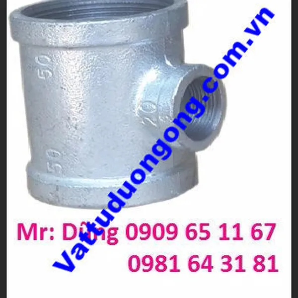Tê giãm ren mạ kẽm