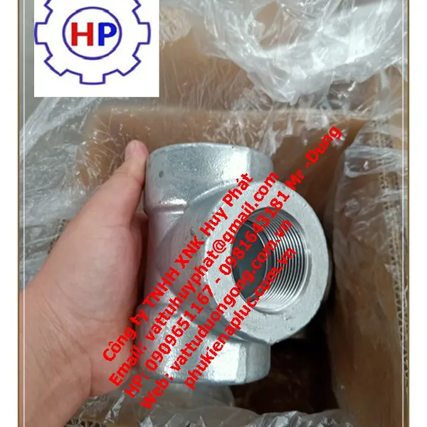 Tê ren áp lực thép A105 #3000