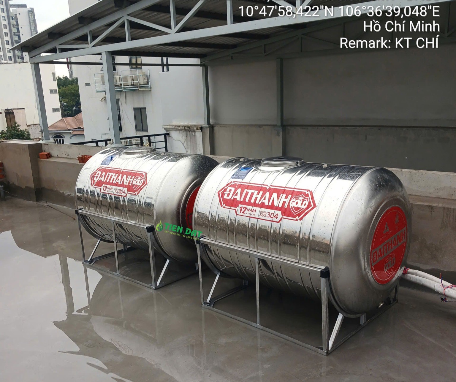 Lắp đặt bồn inox Đại Thành 1000L nằm an toàn và hiệu quả tại phường Tân Uyên Lắp đặt bồn inox Đại Thành 1000L nằm an toàn và hiệu quả tại phường Tân Uyên