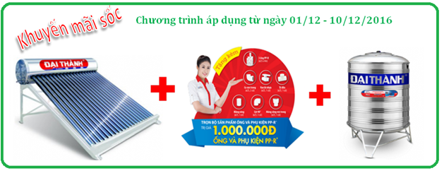 khuyến mãi máy nước nóng năng lượng mặt trời