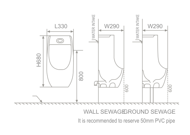Bồn tiểu treo Hwata HT-6602 Bồn tiểu treo Hwata HT-6602