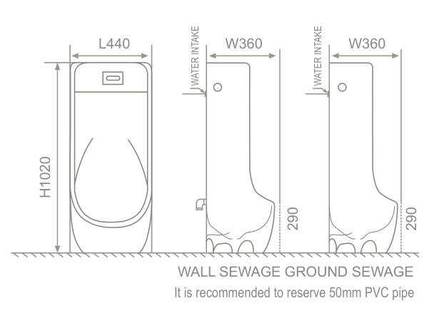 Bồn tiểu treo Hwata HT-6603 Bồn tiểu treo Hwata HT-6603