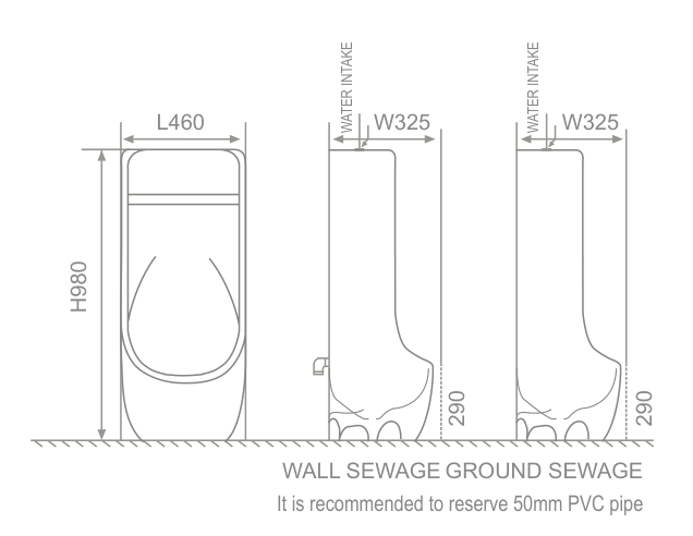 Bồn tiểu treo Hwata HT-6604 Bồn tiểu treo Hwata HT-6604