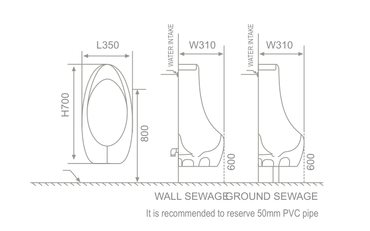 Bồn tiểu treo Hwata HT-6605 Bồn tiểu treo Hwata HT-6605