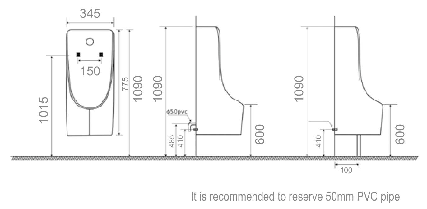 Bồn tiểu treo Hwata HT-6623 Bồn tiểu treo Hwata HT-6623