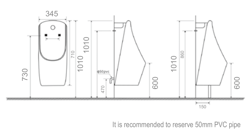 Bồn tiểu treo Hwata HT-6639 Bồn tiểu treo Hwata HT-6639
