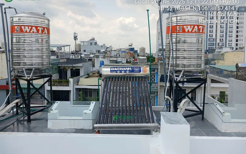 Công trình thực giao lắp đặt máy NLMT và bồn inox Hwata Quận Gò Vấp